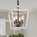 Lustre rustique à 4 lumières avec finition chêne blanc brossé